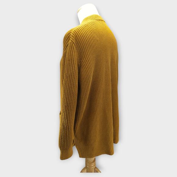 Womens Madewell Yellow Brown Nolan Ribbed Open Front Cardigan Sweater Size Small - Picture 4 of 6